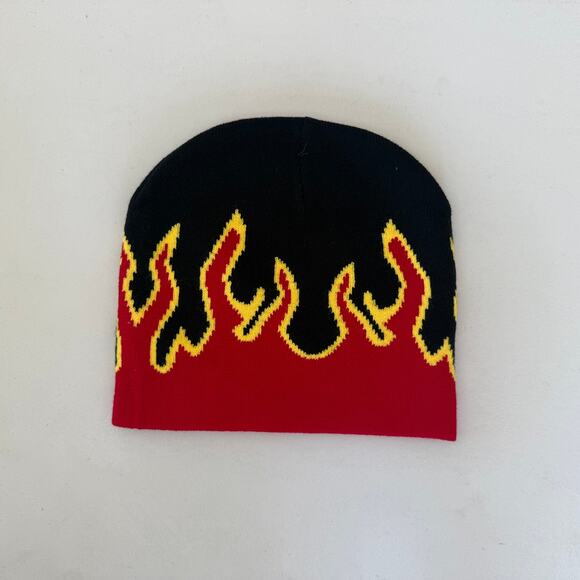 Other Other - grunge gothic punk flame black and red beanie